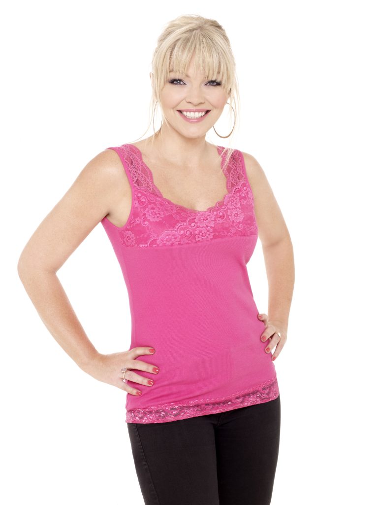 Kate Thornton in the Damart Pink Vest