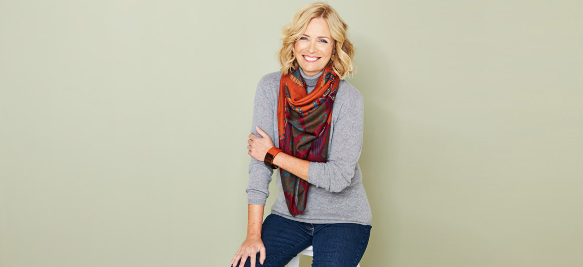 Autumn scarf orange red