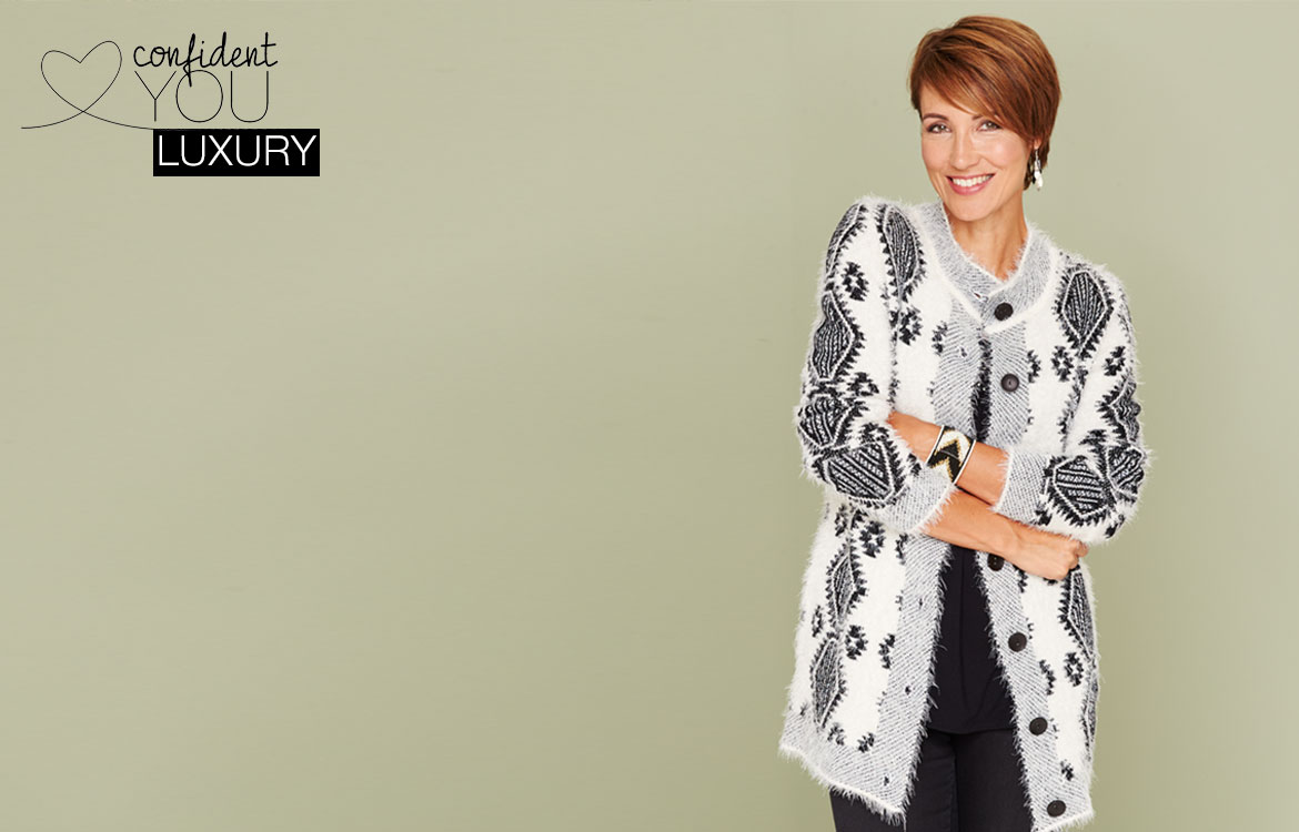 first image fluffy cardigan