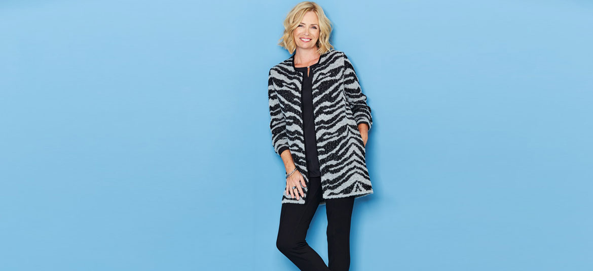 zebra print longline cardigan